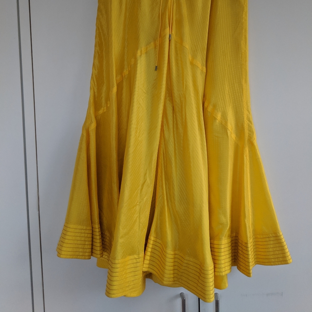 Ralph Lauren Blue Label silk yellow maxi skirt